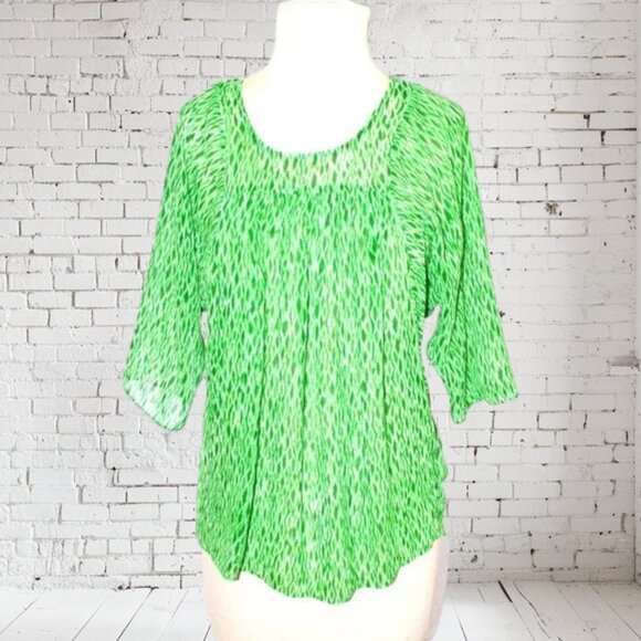 EUC Michael Michael Kors Sheer Bat Wing Blouse Summer - Picture 1 of 5